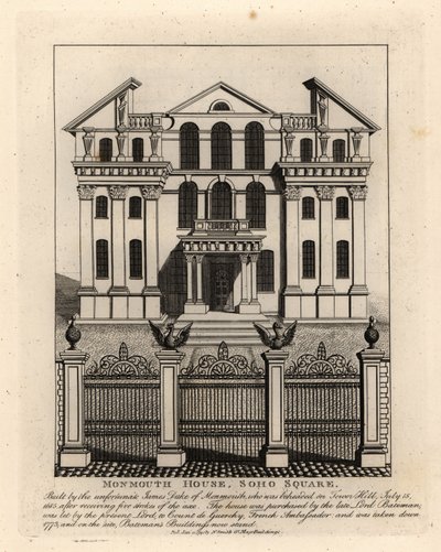 蒙茅斯故居，苏荷广场，1773 年拆除 作者 约翰·托马斯·史密斯