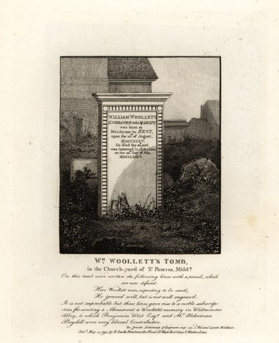 Tomb of royal engraver William Woollett, died 1735, in the churchyard of St Pancras, Middlesex 作者 约翰·托马斯·史密斯