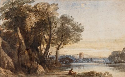 Capriccio Landscape，c.1830（纸上涂有阿拉伯树胶） 作者 约翰·瓦利