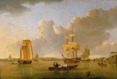 泰晤士河上的德普特福德与格林威治的远景 作者 John Ward of Hull
