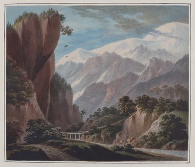 从萨朗什山谷爬上霞慕尼，约 1781 年（纸面水彩、铅笔和阿拉伯树胶） 作者 约翰·沃威克·史密斯