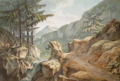 斯普鲁根山，瑞士 - 意大利边境，1781年（纸上写着） 作者 约翰·沃威克·史密斯
