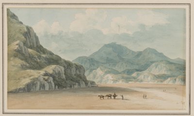 查看Fraeth Mawr Sands，朝着Snowdon，于1795年7月21日在Merionethshire的Penmorsa和Cynant之间穿越（wc在纸面上） 作者 约翰·沃威克·史密斯