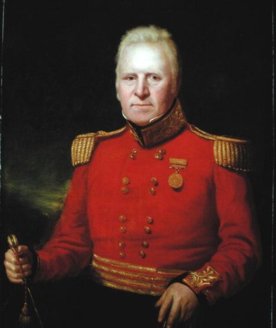 戴维-贝尔德爵士（1757-1829）佩戴1801年埃及战役荣誉东印度公司金质奖章的画像（布面油画） 作者 约翰·沃森·戈登