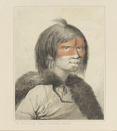 27：威廉王子的声音中的女人，来自一系列水彩画，描绘库克船长的最后一次航行，c.1773-84 作者 约翰·韦伯