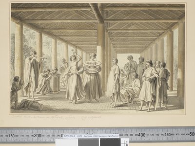 F.14 另一个场景，在奥塔赫特的舞蹈，外部，约1773-84（水彩）。 作者 约翰·韦伯