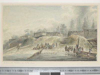 F.23努特卡海峡的栖息地景观，c.1773-84（水彩） 作者 约翰·韦伯