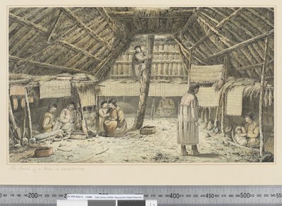 F.34 Oonalashka 的房子内部，c.1773-84（水彩） 作者 约翰·韦伯