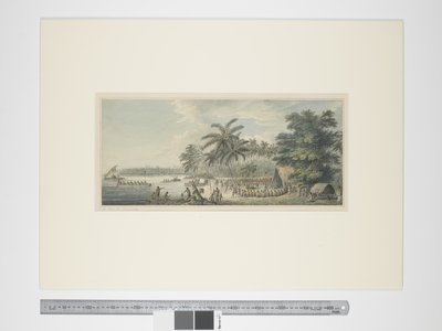 F.3 Anamooka 的景色，约 1773-84 年（水彩和印刷版画） 作者 约翰·韦伯