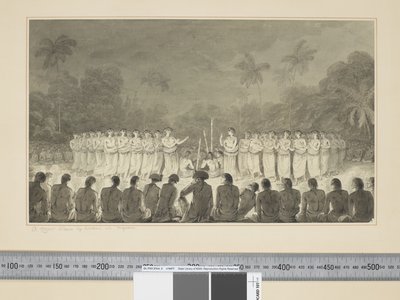 F.6 哈帕伊妇女的夜舞，约1773-84年（水彩）。 作者 约翰·韦伯