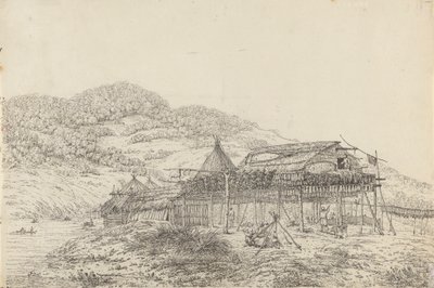 堪察加圣彼得和保罗的巴拉干人或夏季居住地，以及晾晒鱼类的方法 作者 约翰·韦伯