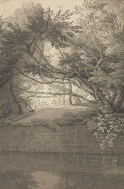 Trees Overhanging a Lake 作者 约翰·怀特·雅培