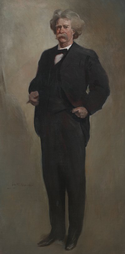 塞缪尔-L-克莱门斯-马克-吐温，1912或1913年。 作者 约翰·怀特·亚历山大