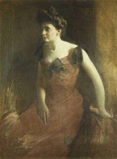 穿红裙子的女人，1900年 作者 约翰·怀特·亚历山大