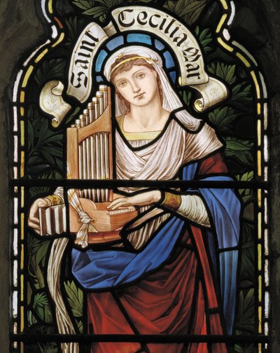 圣塞西莉亚，Lady Chapel Window，c.1885（彩色玻璃） 作者 约翰·威廉·布朗