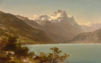 阿尔卑斯湖 1860 年（布面油画） 作者 约翰·威廉·卡西雷尔