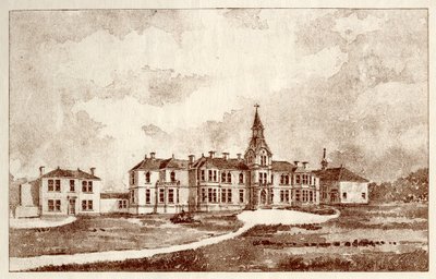 The Newcastle on Tyne Lunatic Asylum，Coxlodge，c.1829（photolitho） 作者 约翰·威廉·戴森