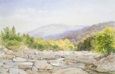 景观：卡特斯基尔溪（Catskill Creek）风景，1867年。 作者 约翰·威廉·希尔