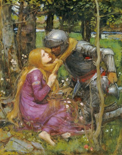 对“ La Belle Dame sans Merci”的研究，c.1893年 作者 约翰·威廉姆·沃特豪斯