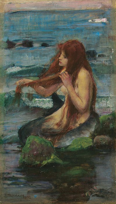 美人鱼，1892年 作者 约翰·威廉姆·沃特豪斯