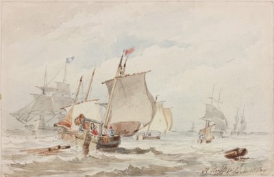 关闭Hartlepool（纸上的铅笔和水彩） 作者 约翰·威尔逊·卡迈克尔