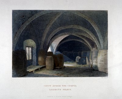 1851年，伦敦兰贝斯宫小教堂下装满木桶的地下室。      作者 约翰·威克汉姆·阿彻