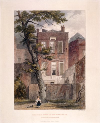 1851年伦敦威斯敏斯特Petty France的米尔顿住所景观 作者 约翰·威克汉姆·阿彻