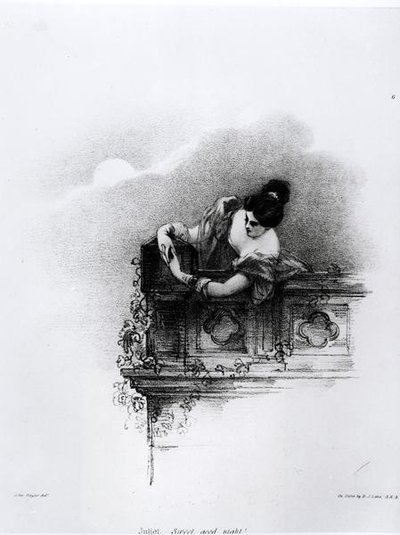 Fanny Kemble（1809-93）饰演朱丽叶，甜蜜的晚安，由Richard James Lane（1800-72）镌刻 作者 约翰·海特之后