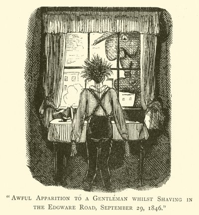 1846年9月29日，在埃奇韦尔路（Edgware Road）刮胡子时，对于一位绅士的可怕幻象 作者 约翰·里奇