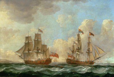 游隼在海岸两个位置，1766年 作者 约翰·克里夫利
