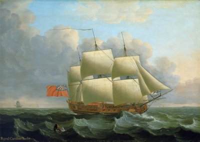 皇家卡罗琳号"，1749 年建于英格兰德普福德。布面油画 作者 约翰·克里夫利