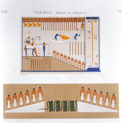 来自埃及底比斯Byban el Molouk的壁画插图，1822年 作者 约玛