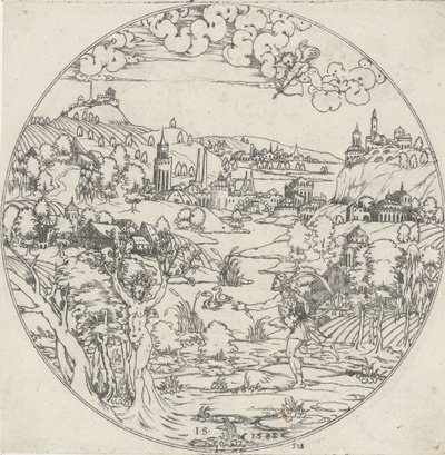 阿波罗与达芙妮
碗底：以圣经和神话为题材的风景画（系列名称） 作者 无名氏