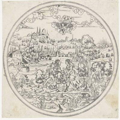 戴安娜和恩底弥翁
碗底：以圣经和神话为题材的风景画（系列名称） 作者 无名氏
