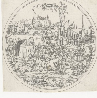 西莱纳斯
碗底：以圣经和神话为题材的风景画（系列名称） 作者 无名氏