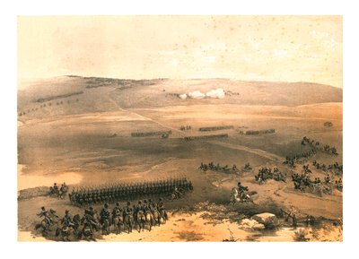 布尔加纳克高地的骑兵事件--第一炮......1854年》，1855年。 作者 乔纳森·尼达姆（Jonathan Needham）