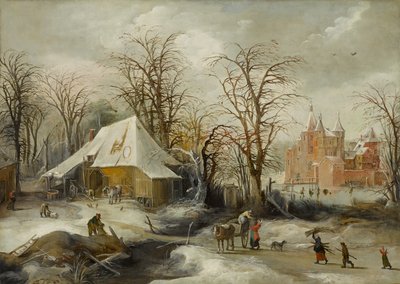 冬季风景，约1625-1630（布面油画） 作者 Joos或Josse de The Younger Momper