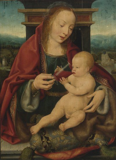 荷兰语：Maria met wijndrinkend kind Virgin and child / Virgin and winedrinking child 作者 乔斯范克里夫