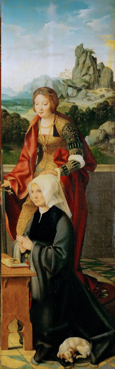 早期尼德兰艺术：与捐赠者（翼形祭坛，右面板） par Cleve, Joos van（约1485-1540），约1530年。木板上的油彩，94.5x30。艺术史博物馆，维埃纳 作者 乔斯范克里夫