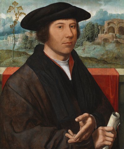 一个男人的肖像，1528-29 作者 Joos van Cleve