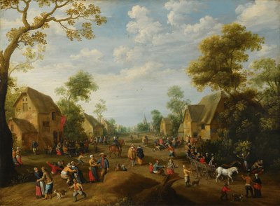 村里的凯尔米塞节，众多农民在大快朵颐 作者 Joost Cornelisz Droochsloot