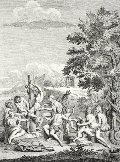 人类牺牲，来自“南美洲的旅行史”，1752年 作者 豪尔赫和乌洛亚，安东尼奥·德胡安·圣塔西利亚