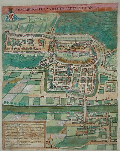 巴尔地图，摘自乔治-布劳恩（1541-1622）和弗兰斯-霍根伯格的《Civitates Orbis Terrarum》，约1572年（彩色版画）。 作者 乔里斯（后）霍夫纳格尔
