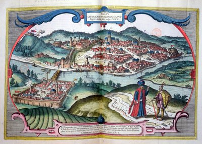 土耳其占领期间的布达佩斯，来自Georg Braun（1541-1622）的&39;Le Theatre du Monde&39;，由Jan Jansson，Amsterdam，1657出版 作者 乔里斯·霍夫纳格尔