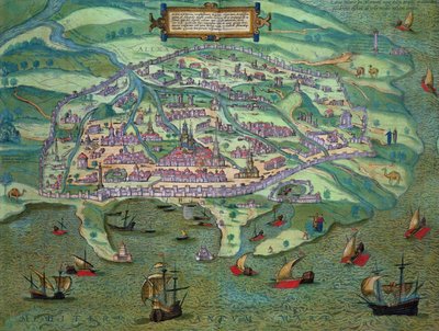 开罗地图，从“世界”布劳恩（1541年至1622年）和弗兰茨Hogenbergh（1535年至1590年），c.1572 作者 乔里斯·霍夫纳格尔