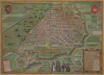地图安特卫普，从“世界”布劳恩（1541年至1622年）和弗兰斯·霍根伯格（1535至1590年），c.1572 作者 乔里斯·霍夫纳格尔