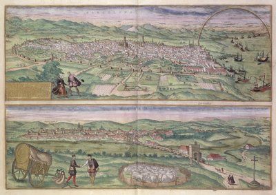 地图巴塞罗那，从“世界”布劳恩（1541年至1622年）和弗兰茨Hogenbergh（1535年至1590年），1567 作者 乔里斯·霍夫纳格尔