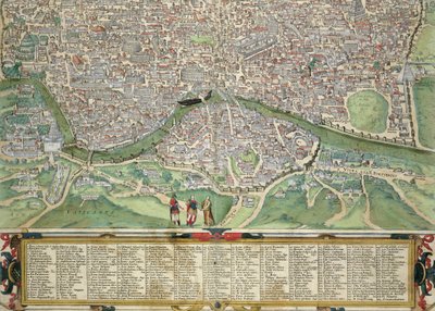 罗马地图，来自&39;Civitates Orbis Terrarum&39;的Georg Braun（1541-1622）和Frans Hogenberg（1535-90）c.1572-1617（见138955） 作者 Joris Hoefnagel