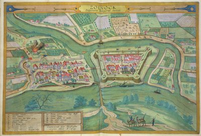 Szolnok地图，来自&39;Civitates Orbis Terrarum&39;的Georg Braun（1541-1622）和Frans Hogenberg（1535-90）1617 作者 乔里斯·霍夫纳格尔