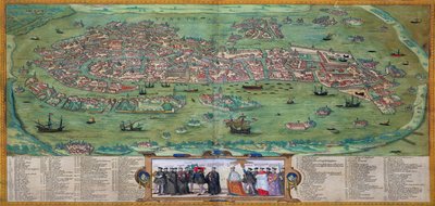 地图威尼斯，从“世界”布劳恩（1541年至1622年）和弗兰茨Hogenbergh（1535至1590年），c.1572 作者 Joris Hoefnagel